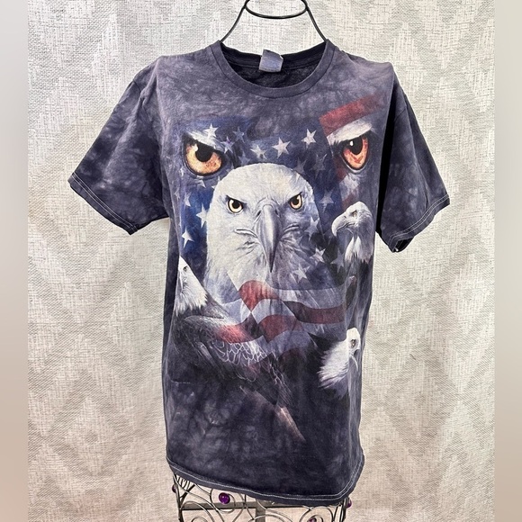 Roccio Malave patriotic american flag eagle crewneck t-shirt size M - Picture 1 of 10